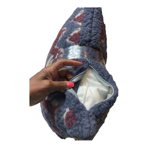 Anthropologie Frati Italian Home Collection Throw Pillow Boiled Wool Chevron NWT - Picture 10 of 10